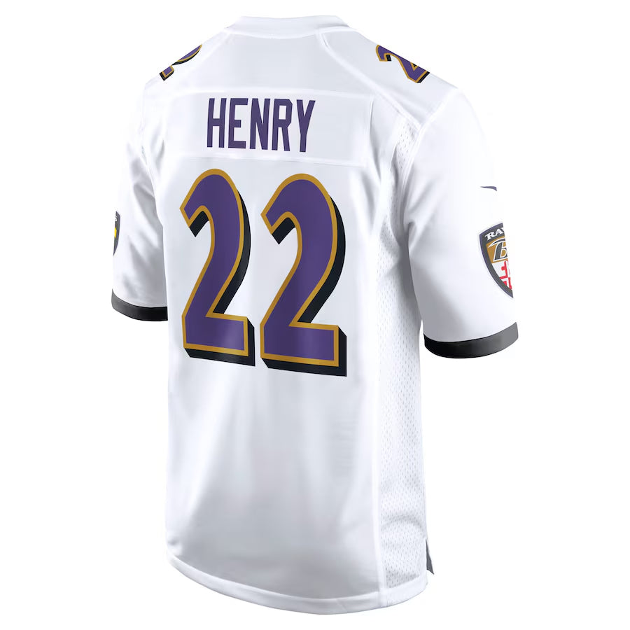 Punc B.Ravens #22 Derrick Henry Player White Home Game Stitched Jerseys
