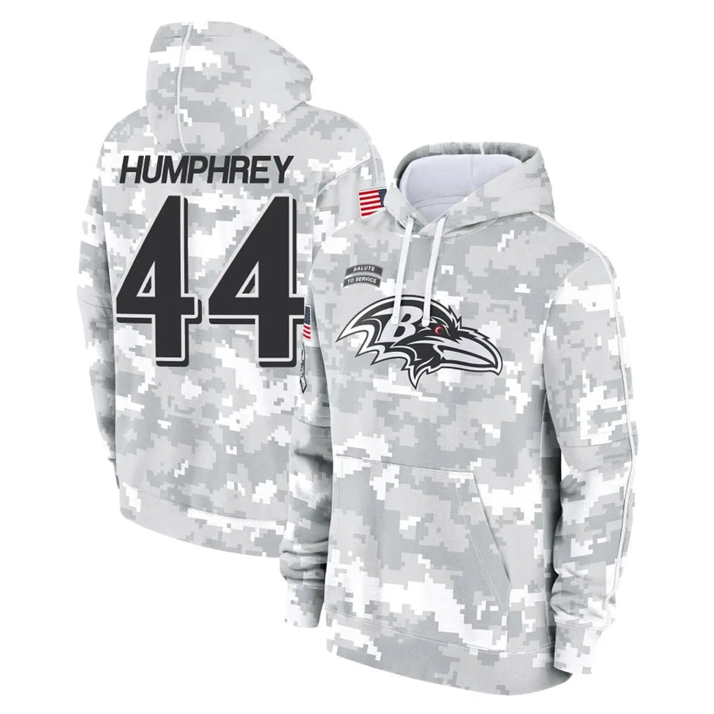 Punc B.Ravens #44 Marlon Humphrey Player Arctic Camo Salute To Service Hoodie Stitched Jerseys