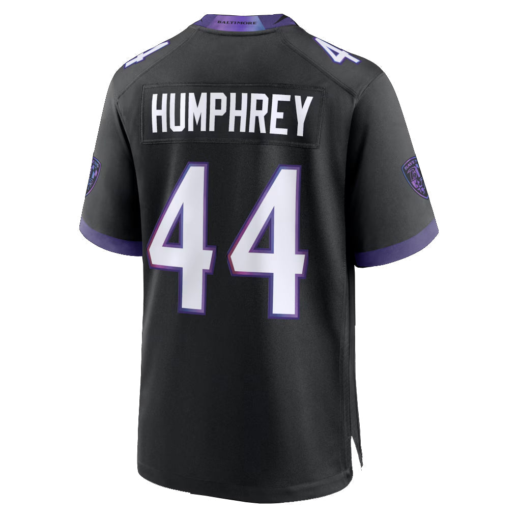 Punc B.Ravens #44 Marlon Humphrey Player Black Home Game Stitched Jerseys