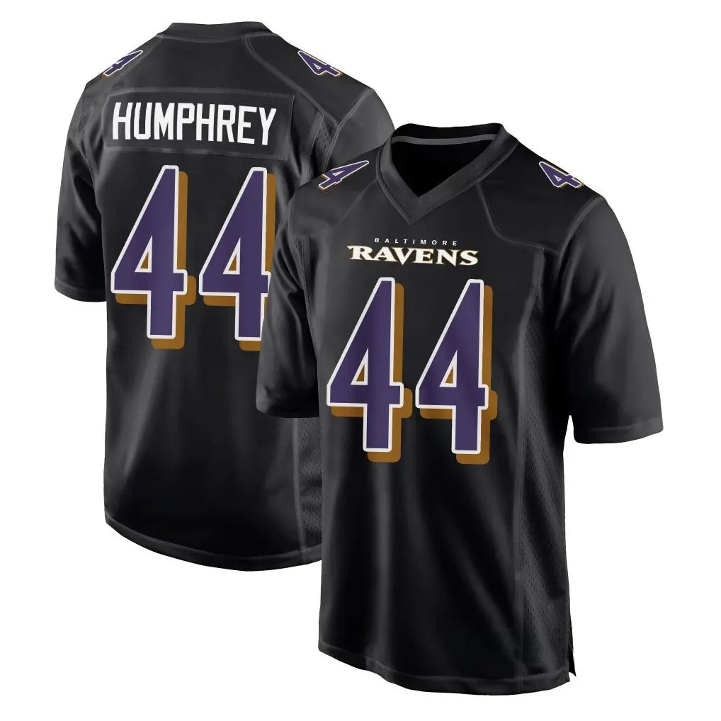 Punc B.Ravens #44 Marlon Humphrey Player Carbon Black Fashion Home Game Stitched Jerseys