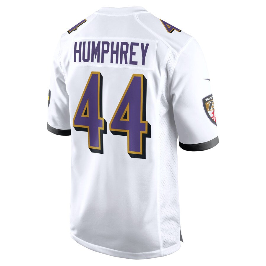 Punc B.Ravens #44 Marlon Humphrey Player White Alternate Home Game Stitched Jerseys