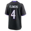 Punc B.Ravens #4 Zay Flowers Black Alternate Stitched Jerseys