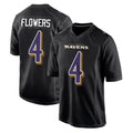 Punc B.Ravens #4 Zay Flowers Player Black Carbon Fashion Home Game Stitched Jerseys