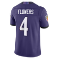 Punc B.Ravens #4 Zay Flowers Purple Team Vapor F.U.S.E. Stitched Limited Jerseys