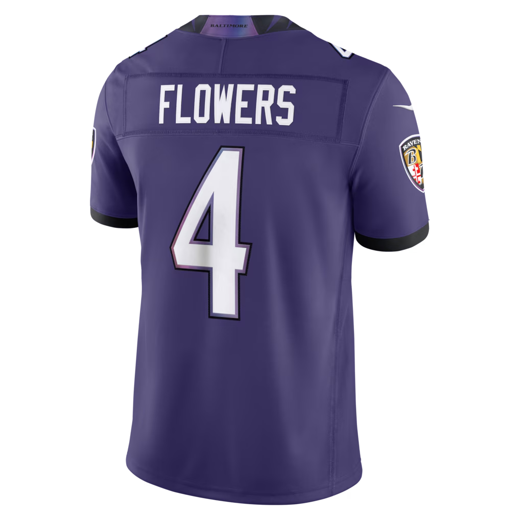 Punc B.Ravens #4 Zay Flowers Purple Team Vapor F.U.S.E. Stitched Limited Jerseys