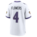 Punc B.Ravens #4 Zay Flowers White Game Stitched Jerseys