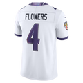 Punc B.Ravens #4 Zay Flowers White Vapor F.U.S.E. Stitched Limited Jerseys