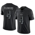 Punc B.Ravens #4 Zay Flowers Player Black REFLECTIVE Limited Stitched Jerseys