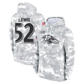 Punc B.Ravens #52 Ray Lewis Player Arctic Camo Salute To Service Hoodie Stitched Jerseys