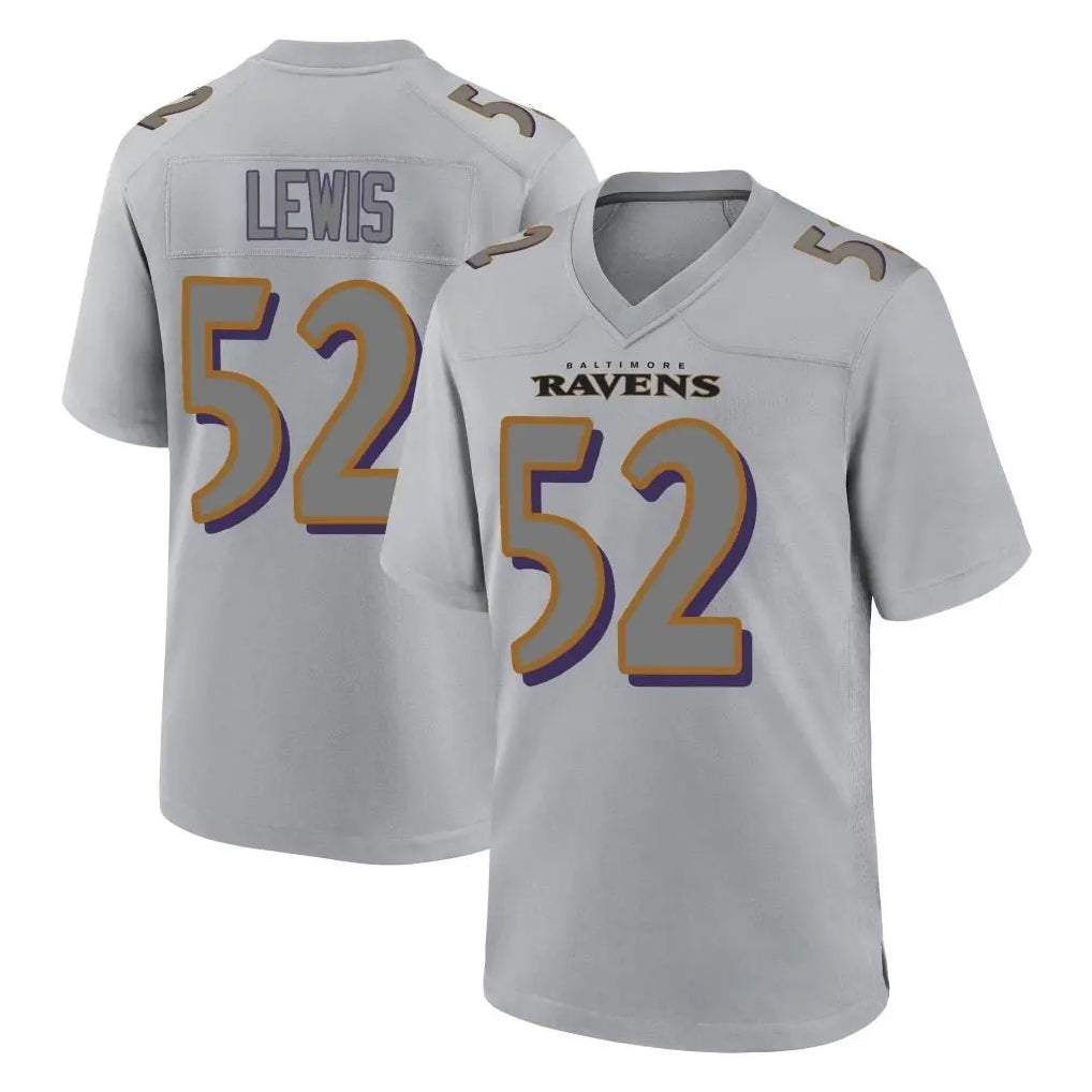 Punc B.Ravens #52 Ray Lewis Player Gray Replica Limited Stitched Jerseys