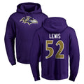 Punc B.Ravens #52 Ray Lewis Player Purple Salute to Service Pullover Hoodie Stitched Jerseys