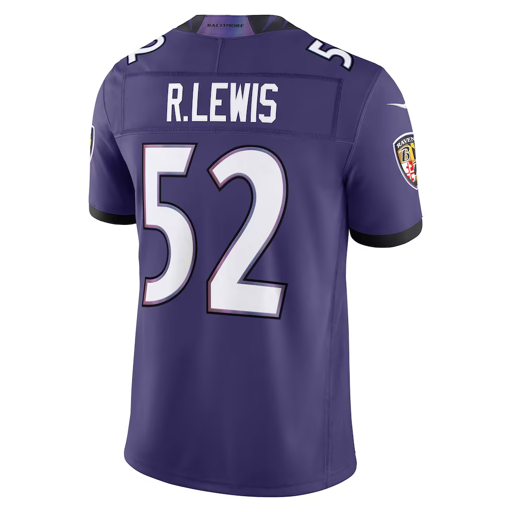 Punc B.Ravens #52 Ray Lewis Purple Vapor F.U.S.E. Stitched Retired Limited Jerseys