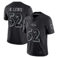 Punc B.Ravens #52 Ray Lewis Player Black RFLCTV Limited Stitched Jerseys