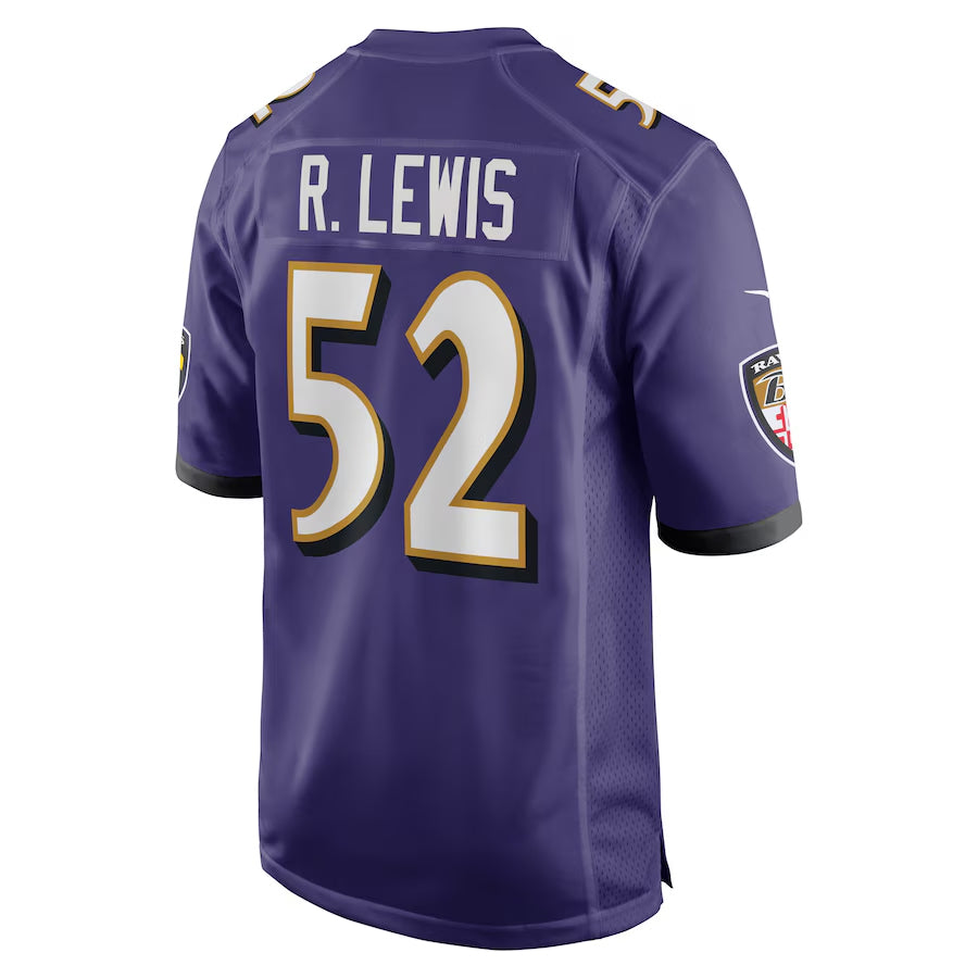 Punc B.Ravens #52 Ray Lewis Player Purple Home Stitched Jerseys