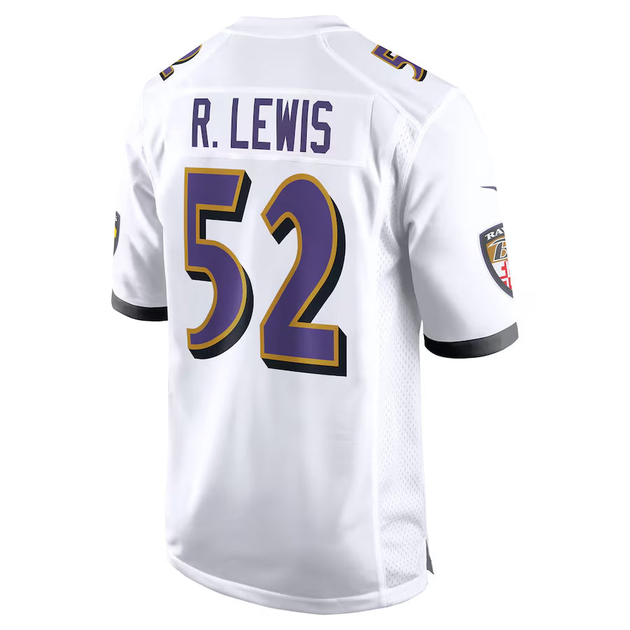 Punc B.Ravens #52 Ray Lewis Player White Home  Stitched Jerseys