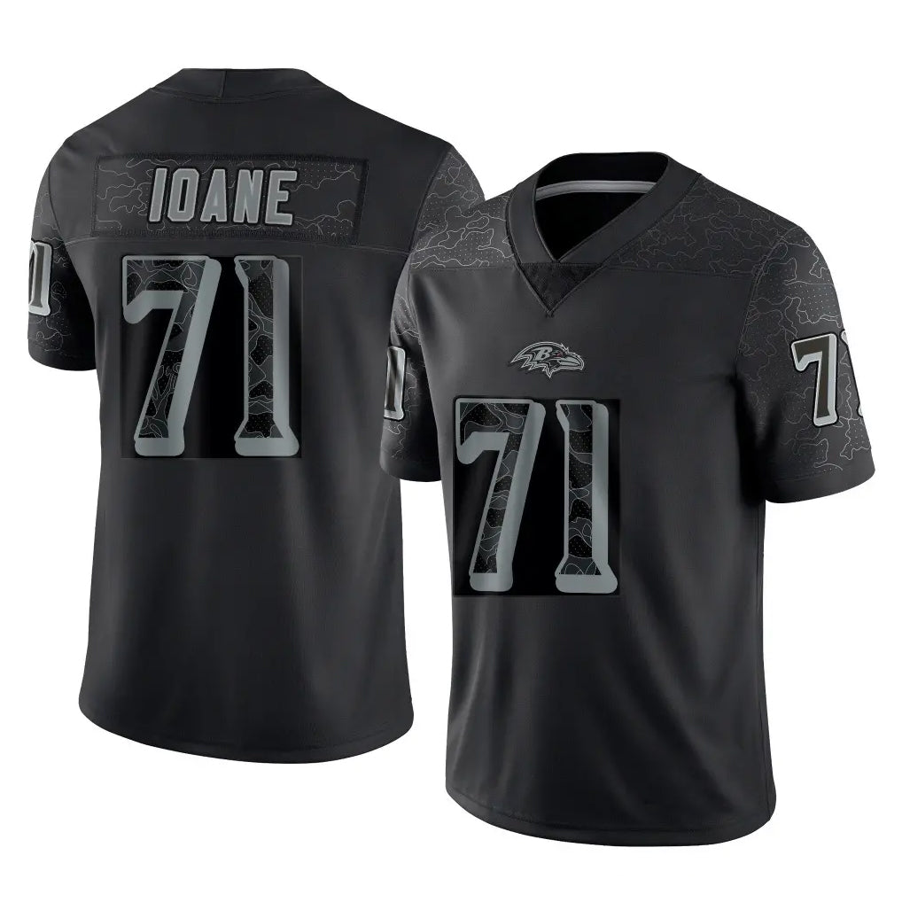 Punc B.Ravens #71 Olaivavega Ioane Player Black RFLCTV Limited Stitched Jerseys