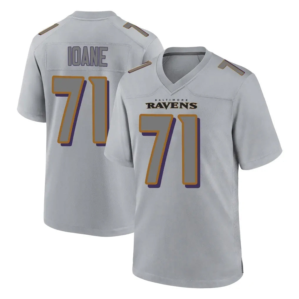 Punc B.Ravens #71 Olaivavega Ioane Player Gray Replica Limited Stitched Jerseys