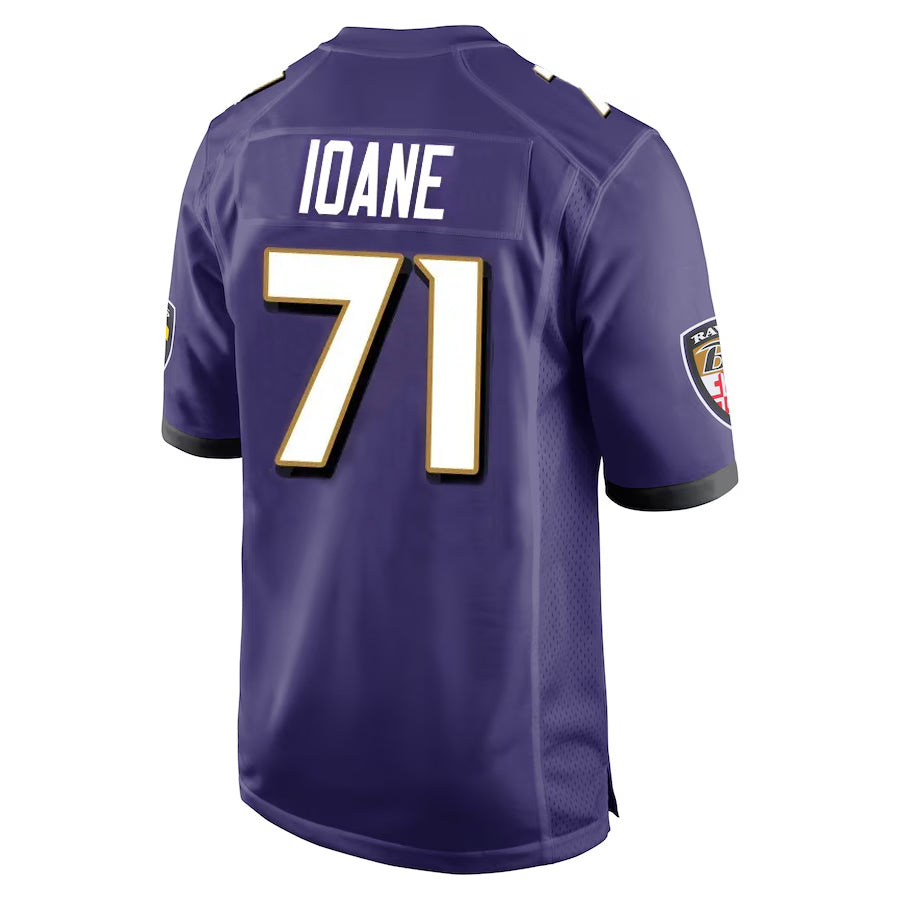 Punc B.Ravens #71 Olaivavega Ioane Player Purple Alternate Home Stitched Jerseys
