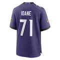 Punc B.Ravens #71 Olaivavega Ioane Player Purple Home Game Stitched Jerseys