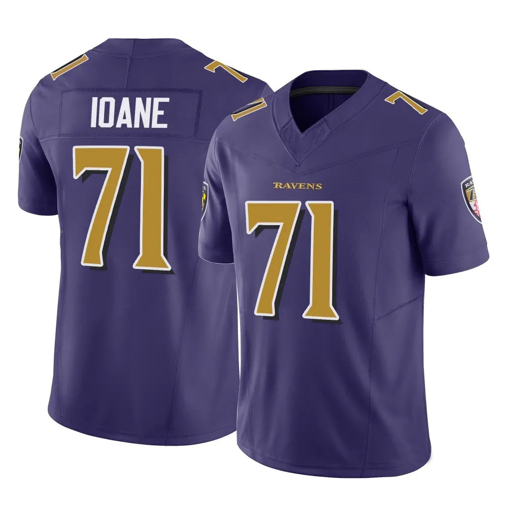 Punc B.Ravens #71 Olaivavega Ioane Player Purple Vapor F.U.S.E. Limited Game Stitched Jerseys