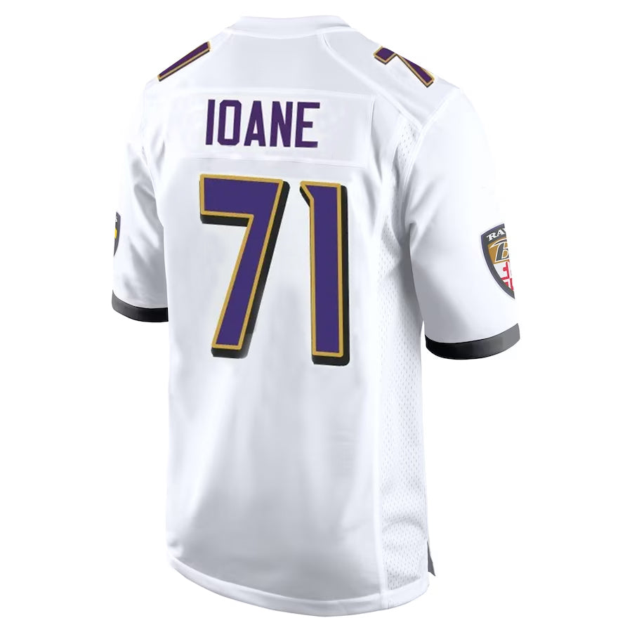 Punc B.Ravens #71 Olaivavega Ioane Player White Alternate Home Stitched Jerseys