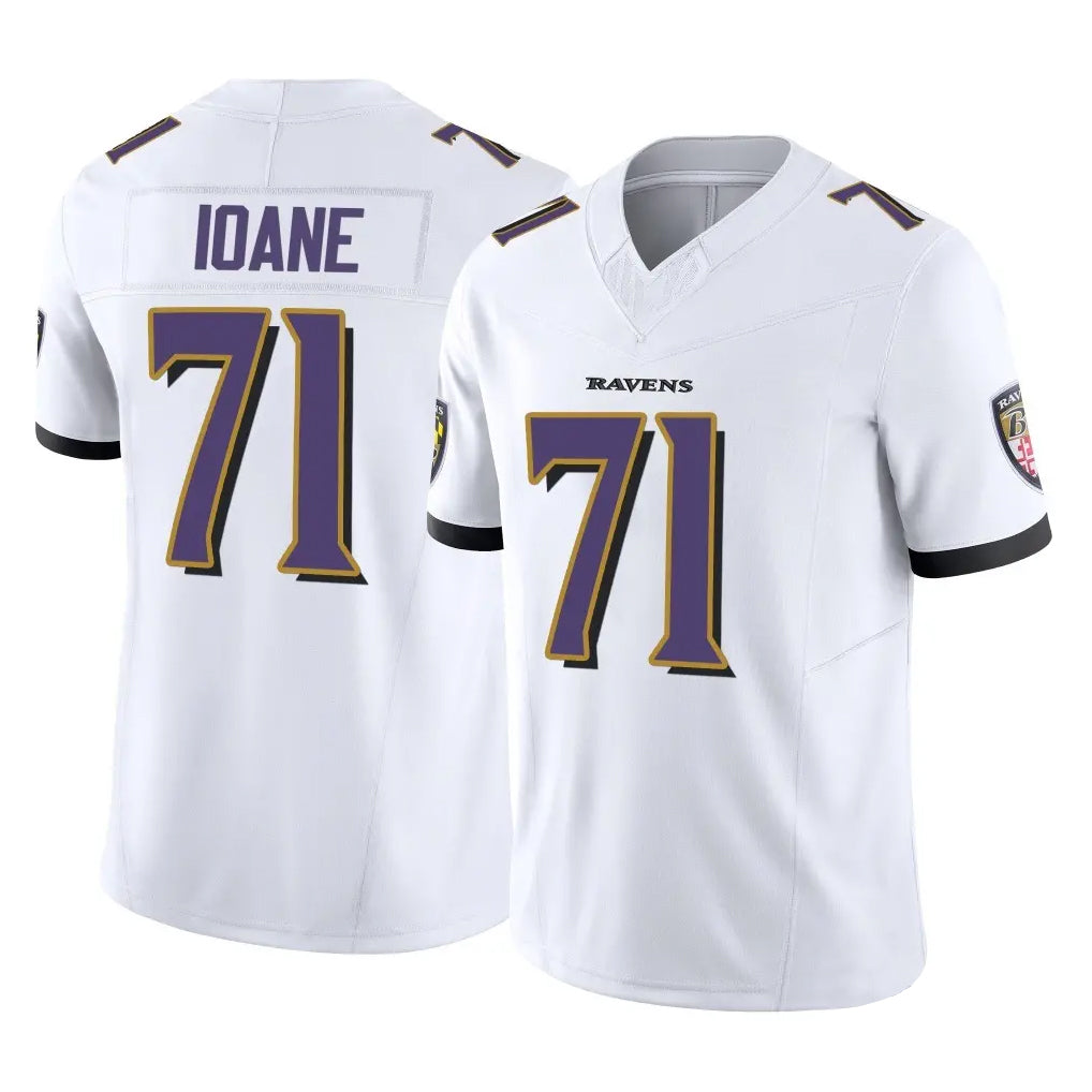 Punc B.Ravens #71 Olaivavega Ioane Player White Vapor F.U.S.E. Limited Game Home Stitched Jerseys
