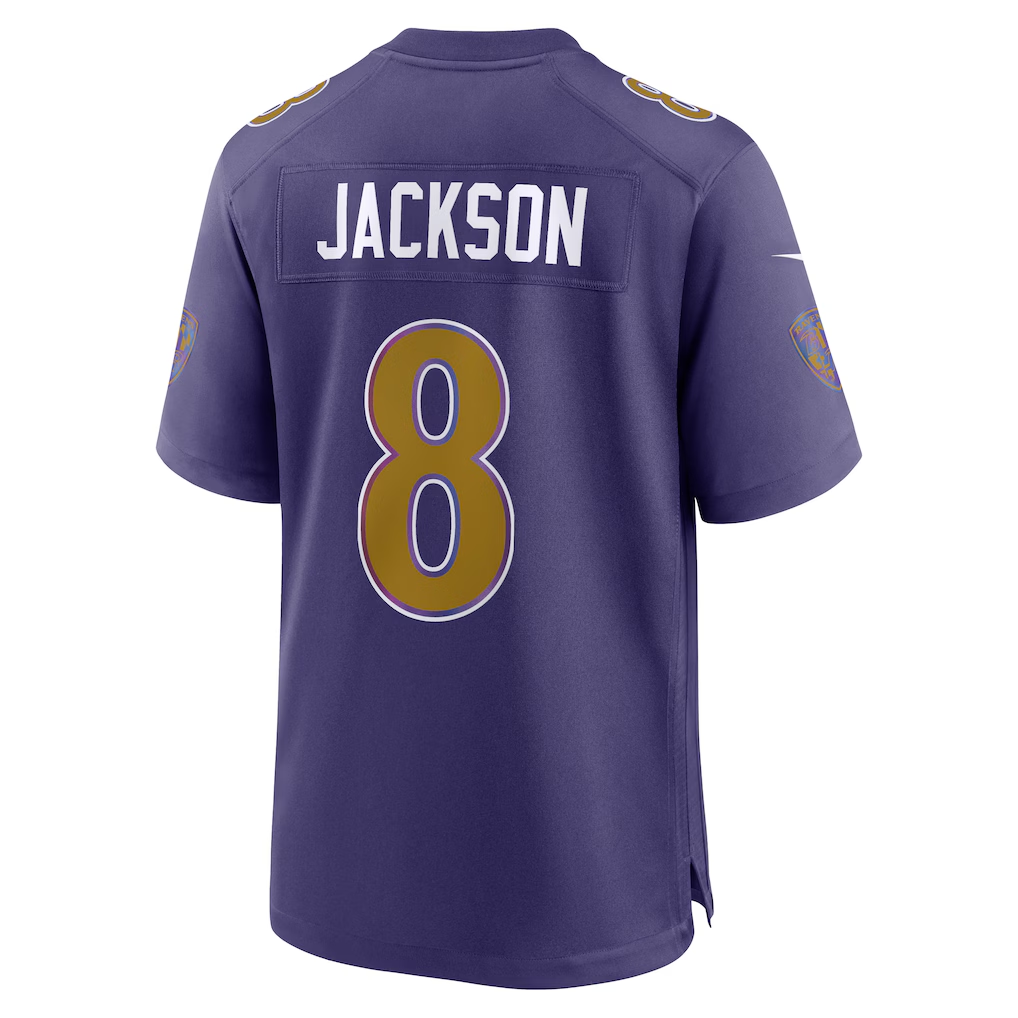 Punc B.Ravens #8 Lamar Jackson Purple Alternate Game Stitched Jerseys