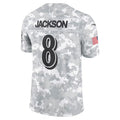 Punc B.Ravens #8 Lamar Jackson Player Arctic Camo Salute to Service Limited  Stitched Jerseys