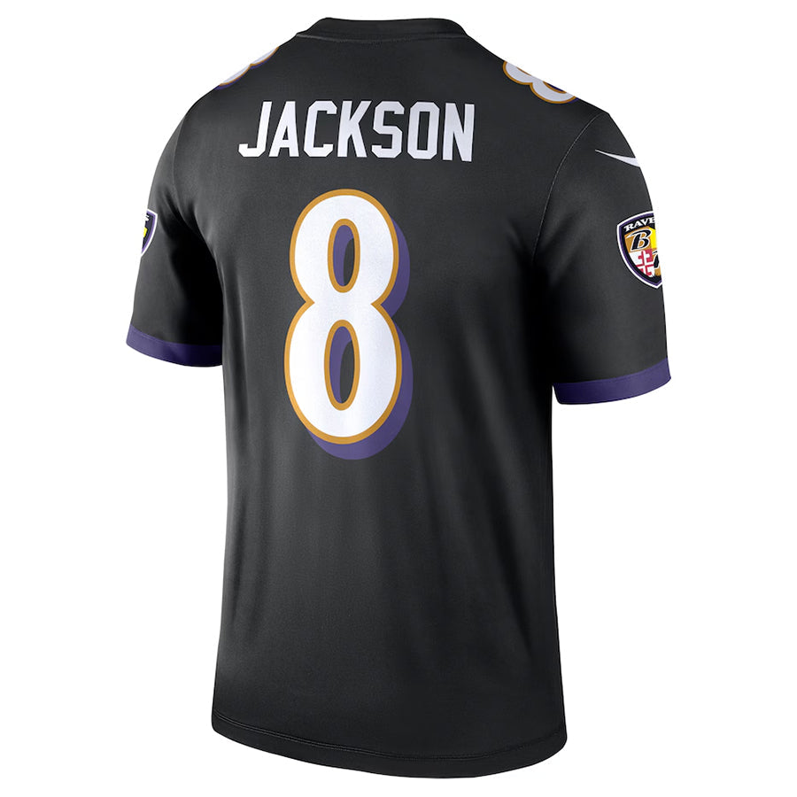 Punc B.Ravens #8 Lamar Jackson Player Black Legend Performance Stitched Jerseys