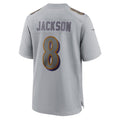 Punc B.Ravens #8 Lamar Jackson Player Gray Replica Limited  Stitched Jerseys