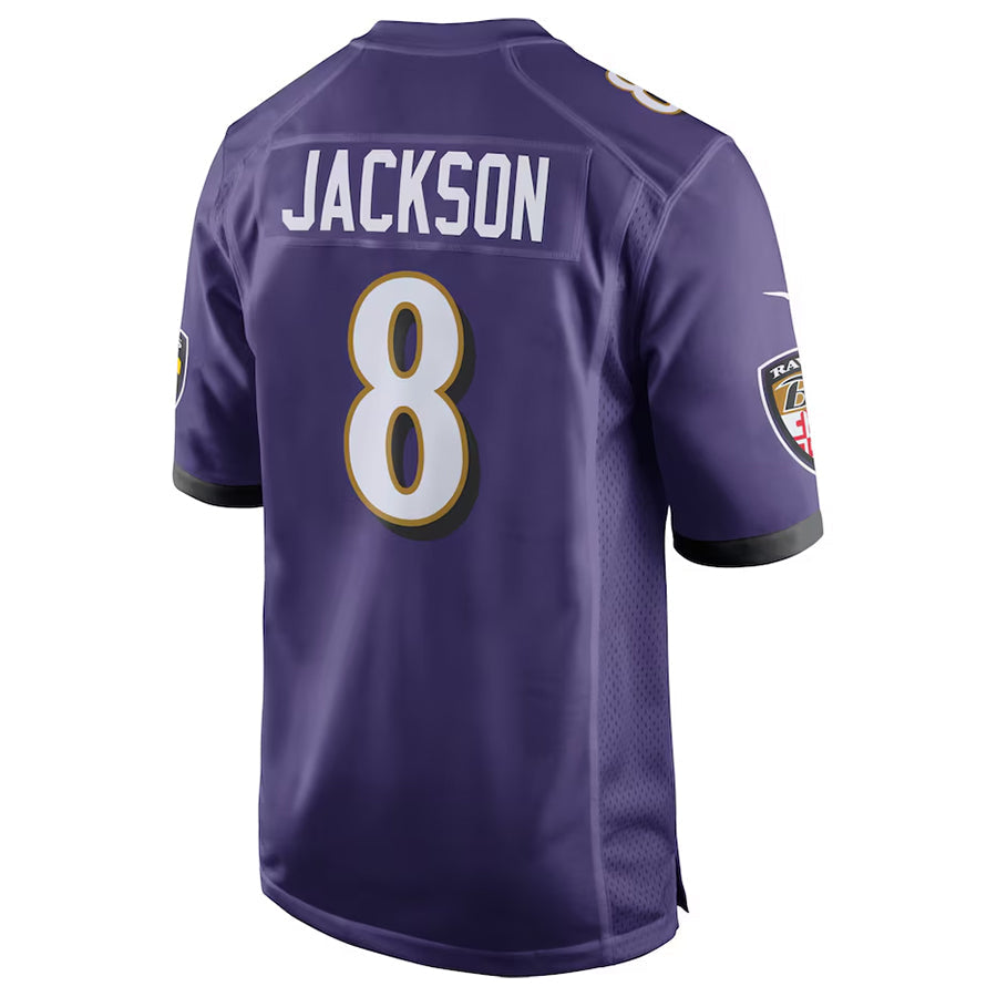 Punc B.Ravens #8 Lamar Jackson Player Purple Game Stitched Jerseys