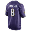 Punc B.Ravens #8 Lamar Jackson Player Purple Game Stitched Jerseys