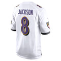 Punc B.Ravens #8 Lamar Jackson Player White Game Stitched Jerseys
