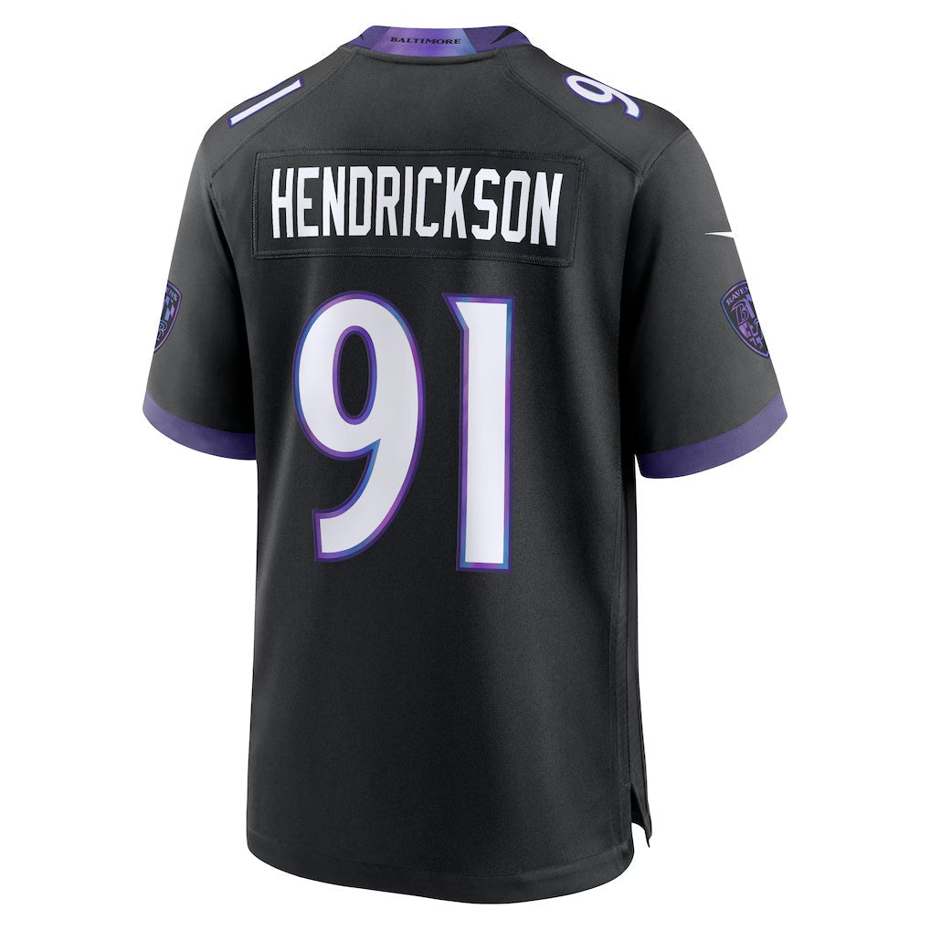Punc B.Ravens #91 Trey Hendrickson Black Alternate Game Stitched Jerseys
