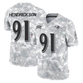 Punc B.Ravens #91 Trey Hendrickson Player Arctic Camo Salute to Service Limited Stitched Jerseys
