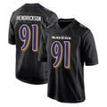 Punc B.Ravens #91 Trey Hendrickson Player Black Carbon Fashion Home Stitched Jerseys