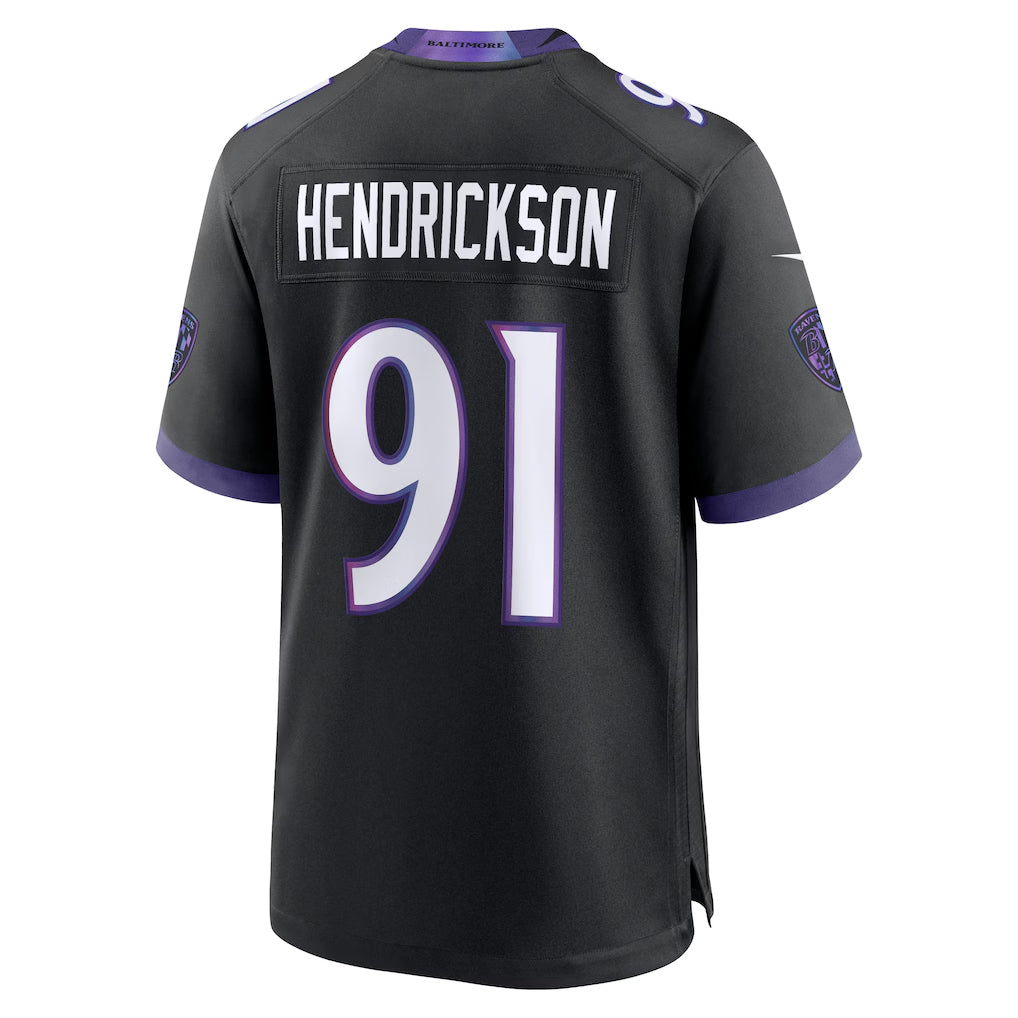 Punc B.Ravens #91 Trey Hendrickson Player Black Home Game Stitched Jerseys