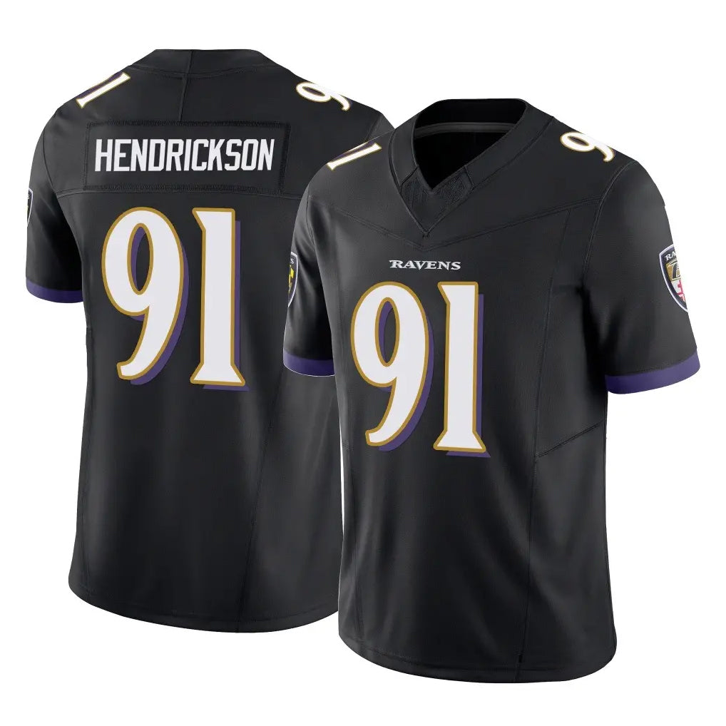 Punc B.Ravens #91 Trey Hendrickson Player Black Vapor F.U.S.E. Limited Stitched Jerseys