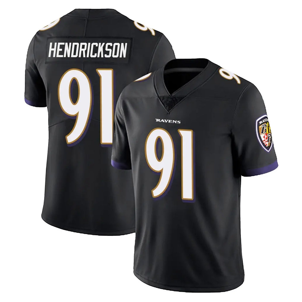 Punc B.Ravens #91 Trey Hendrickson Player Black Vapor Untouchable Limited Home Stitched Jerseys