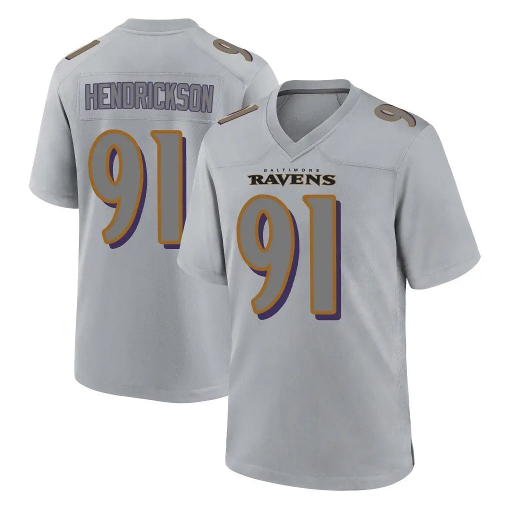 Punc B.Ravens #91 Trey Hendrickson Player Gray Replica Game Stitched Jerseys