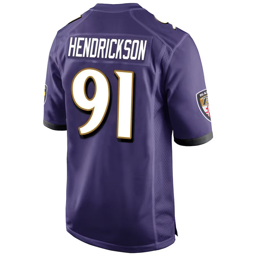 Punc B.Ravens #91 Trey Hendrickson Player Purple Alternate Home Game Stitched Jerseys
