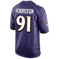 Punc B.Ravens #91 Trey Hendrickson Player Purple Alternate Home Game Stitched Jerseys