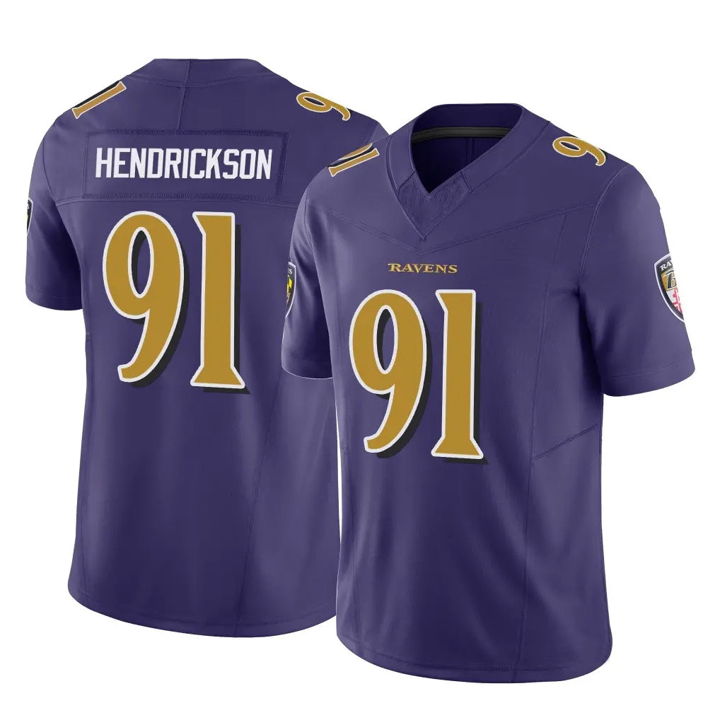 Punc B.Ravens #91 Trey Hendrickson Player Purple Vapor F.U.S.E. Limited Game Stitched Jerseys