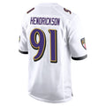 Punc B.Ravens #91 Trey Hendrickson Player White Alternate Home Game Stitched Jerseys