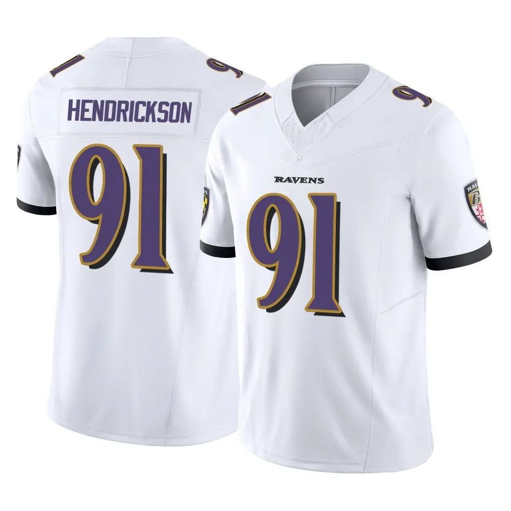 Punc B.Ravens #91 Trey Hendrickson Player White Vapor F.U.S.E. Limited Stitched Jerseys