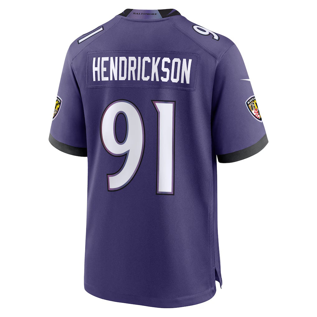 Punc B.Ravens #91 Trey Hendrickson Purple Team Game Stitched Jerseys