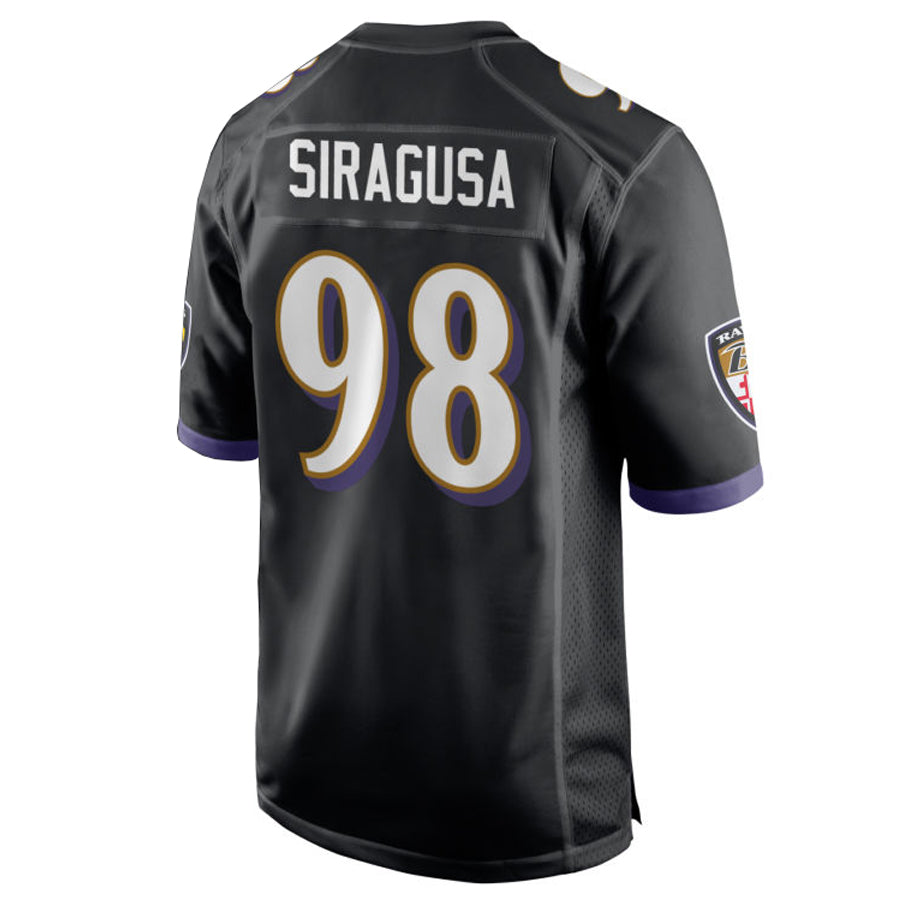 Punc B.Ravens #98 Tony Siragusa Player Black Alternate Home Game Stitched Jerseys