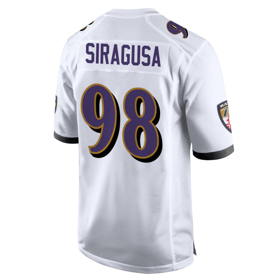 Punc B.Ravens #98 Tony Siragusa Player White Alternate Home Game Stitched Jerseys
