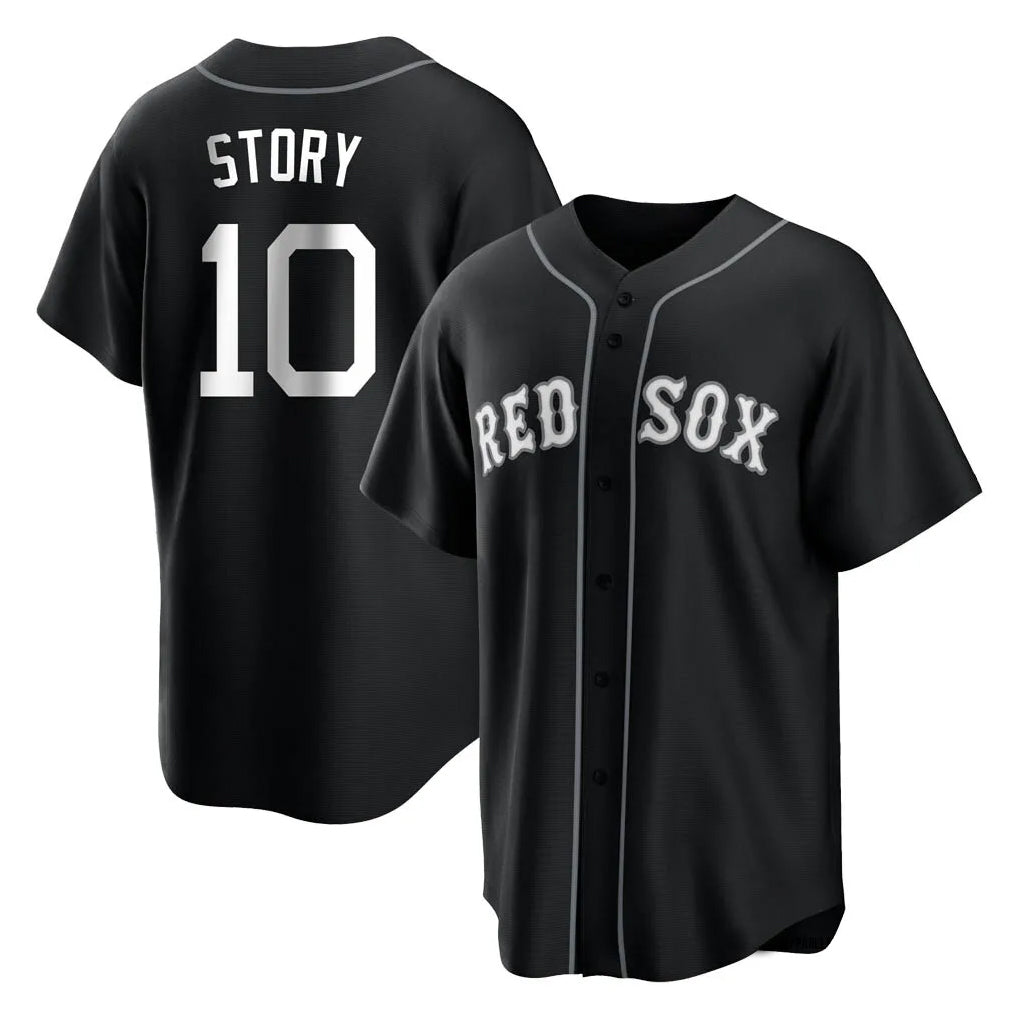 Punc B.Red Sox #10 Trevor Story Player Black Home Game Stitched Jerseys