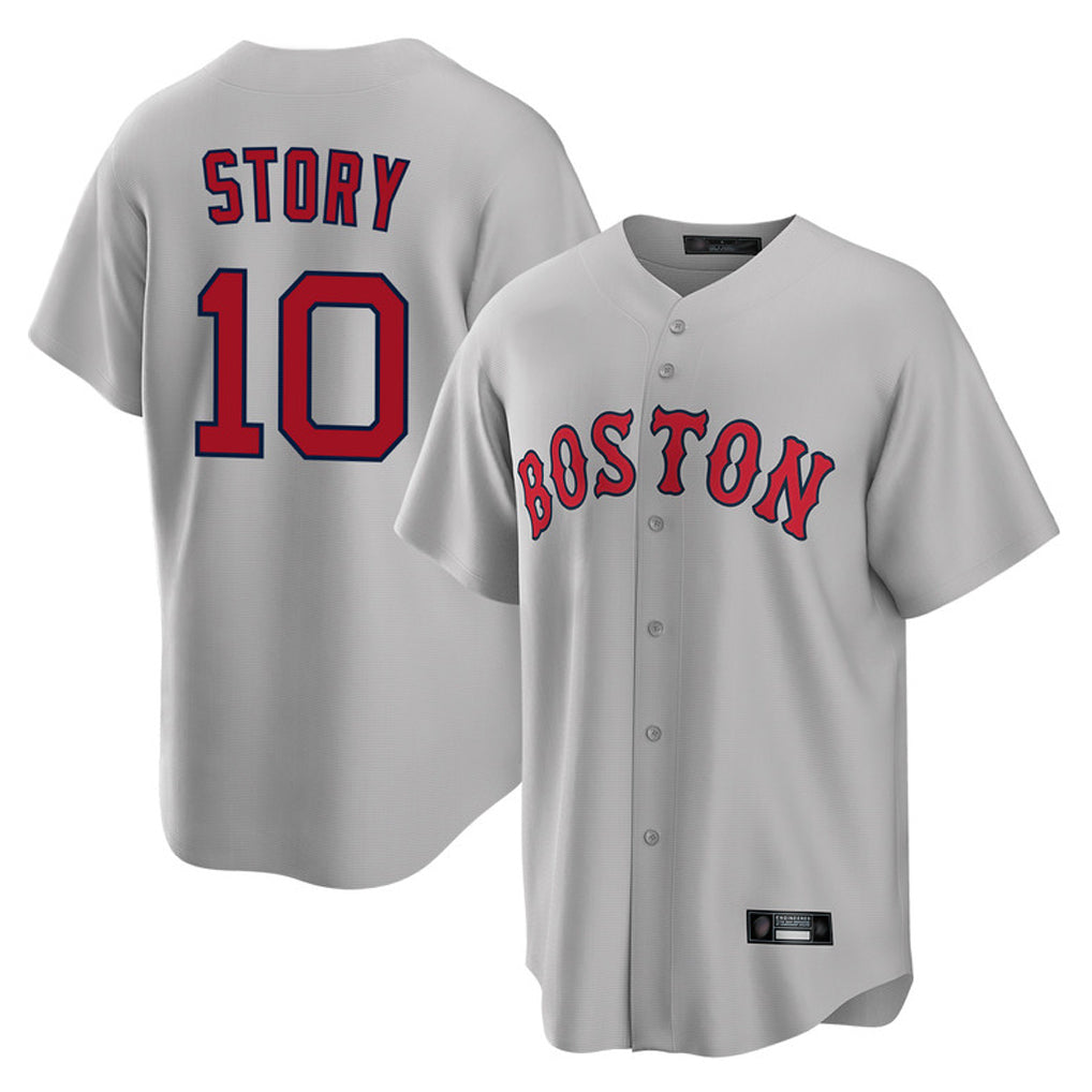 Punc B.Red Sox #10 Trevor Story Player Gray Road Home Game Stitched Jerseys